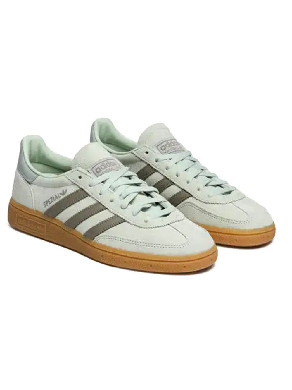 Adidas Women's Linen Green Silver Pebble Handball Spezial Sneakers Size 7